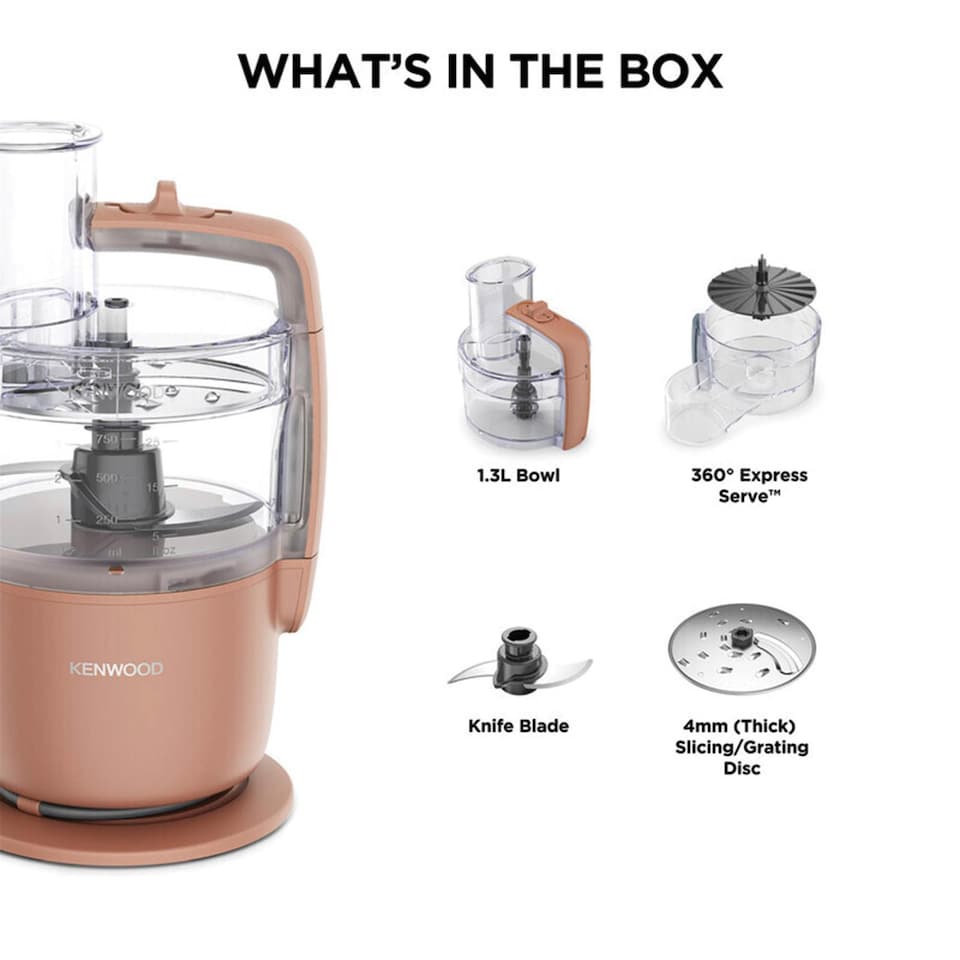 image 1 of Kenwood 650w 1.3l Multipro Go Super Compact F/p Clay Red