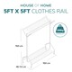 image 2 of House of Home Clothing Rail Heavy Duty Hanging Clothes Shoe Hat Rack Shelves With Wheels 5ft x 5ft | Black