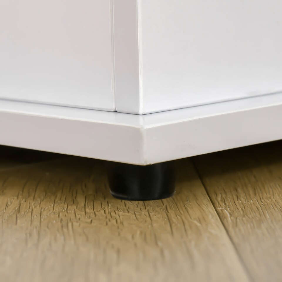 image 1 of HOMCOM 113L Storage Chest, Storage Box with Flip-Top Lid and 2 Safety Hinges, Storage Trunk for Living Room, Entryway, 100 x 40 x 40 cm, White