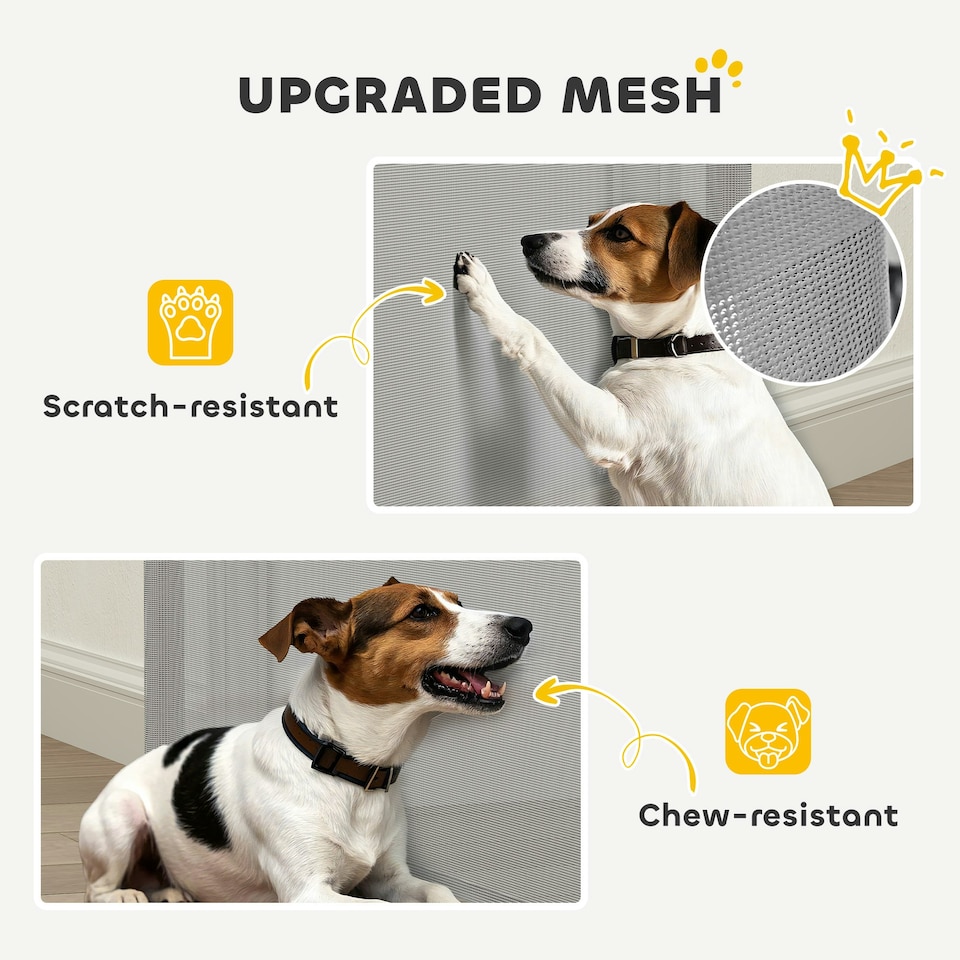 image 1 of PawHut Retractable Stair Gate, Dog Gate Extends Up to 180 cm Wide, Grey