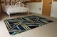 image 3 of Gold & Teal Geometric Pattern Rug | Multi