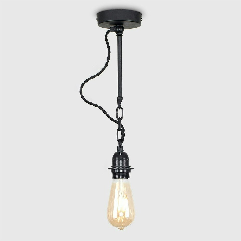 image 1 of ValueLights Industrial Steampunk Satin Black Wall Light Fitting