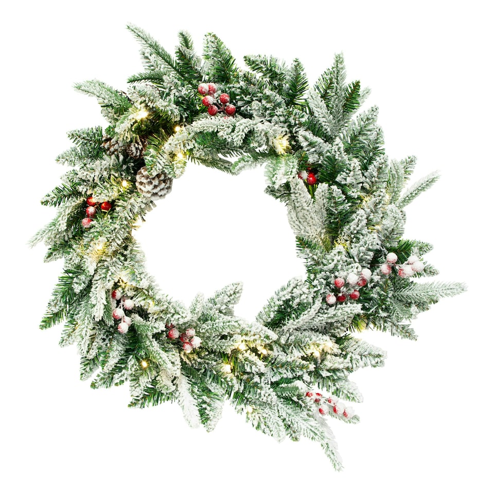 image 1 of Premium Collection 60cm Pre-Lit Wreath