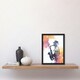 image 2 of Saxophone Jazz Musician Orange Purple Home Decor Black Framed Wall Art Print A4
