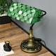 image 10 of HOMCOM Stained Glass Table Lamp, Vintage Lamp with Green Handmade Shade