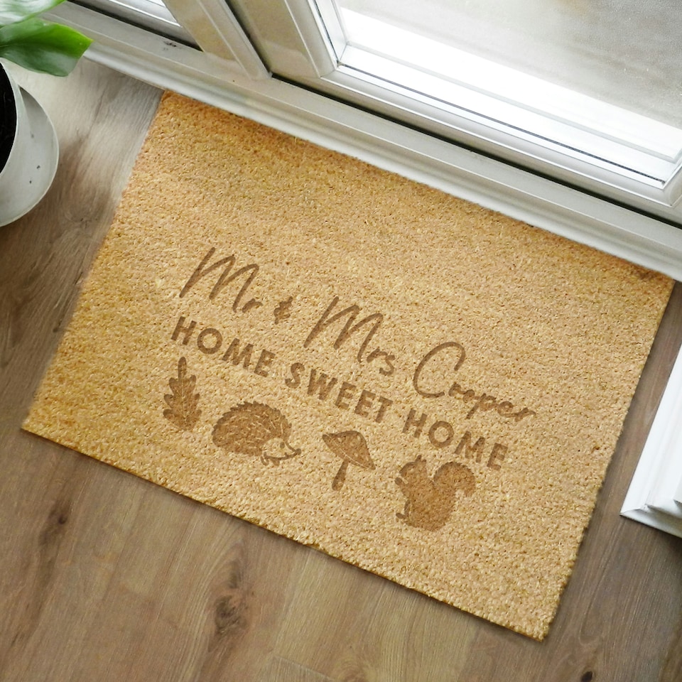 image 1 of Personalised Pumpkin Rectangle Doormat