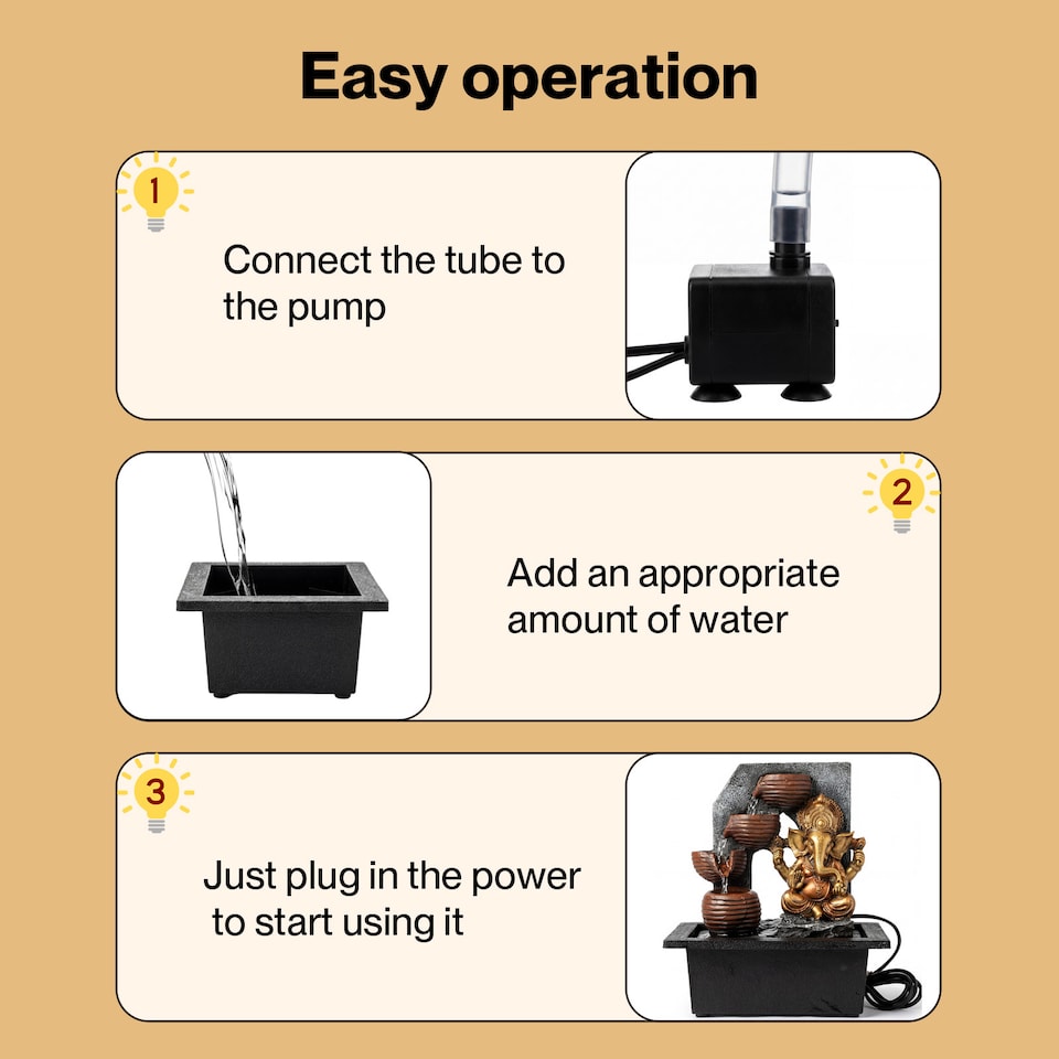 image 1 of Spector Tabletop Water Fountain,Indoor,Garden,Fountains,LED,Resin,Bronze