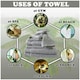 image 7 of VELVETIO 8 Piece Towel Bale Set Jacquard Greek Key Pattern - 100% Cotton, 450 GSM Grey | Charcoal