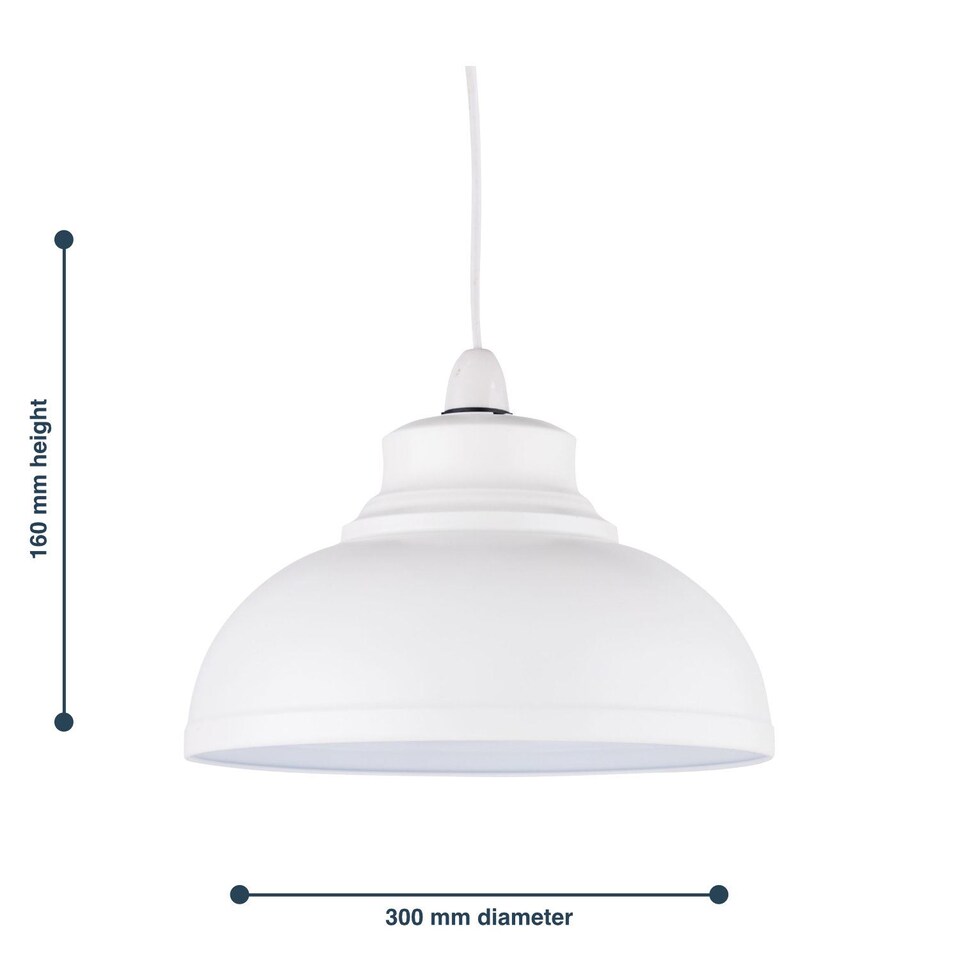 image 1 of Set of 2 Domed - Cream Easy Fit Metal Pendant Shades | White | Large | 2