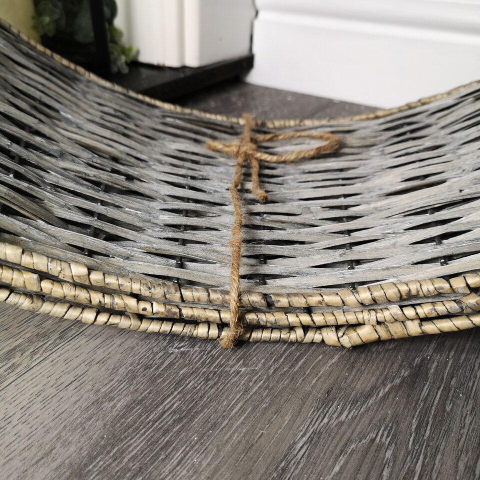 image 1 of 40/58cm Samuel Alexander KD Willow Christmas Tree Skirt Wicker Rattan- Medium Natural