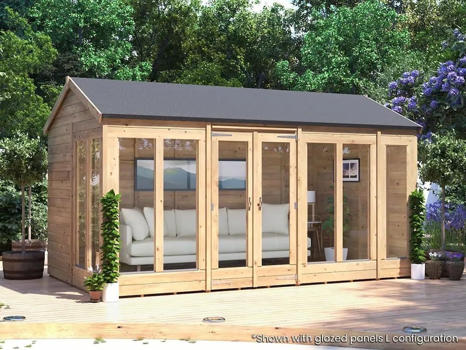 image 1 of Dunster House Summerhouse 4m x 2.4m (14' x 8') Reverse Apex, Pressure Treated, Superfelt, RagePanda