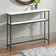 image 4 of Industrial Slim Console Table With 2 Shelves Marble Effect White White