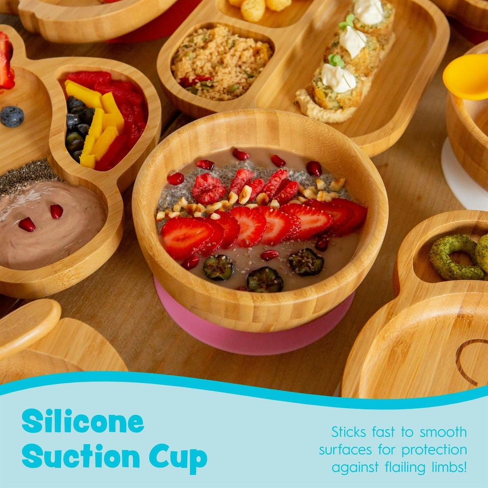image 1 of Tiny Dining Children's Bamboo Suction Unicorn Plate - White