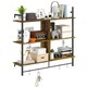 image 6 of HOMCOM Wall Shelf Unit with 4 Hooks for Living Room Rustic Brown