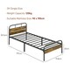 image 9 of HOMCOM Single Bed Frame with Headboard, No Box Spring Needed, Rustic Brown