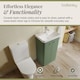 image 4 of Floor 2 Door Bathroom Vanity Unit, Tap & Toilet Pack, Green, 479mm | Green | Satin Green