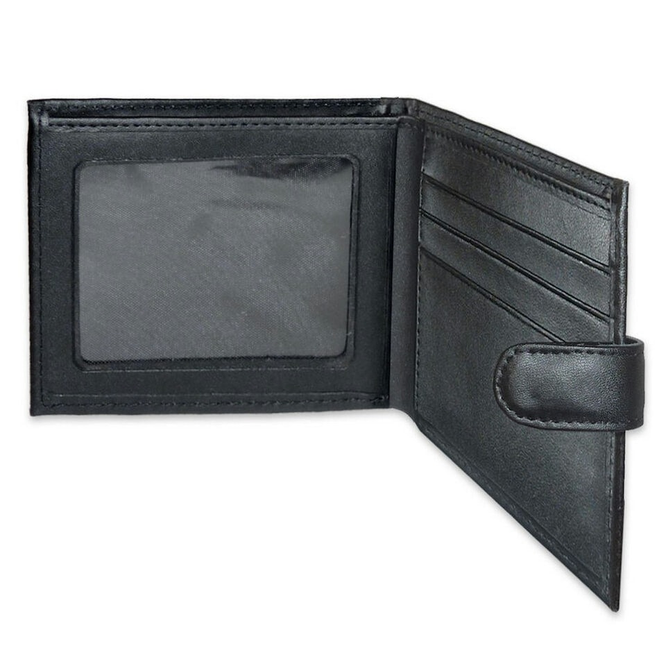 image 1 of Chelsea FC Crest Leather Wallet - Black - One Size