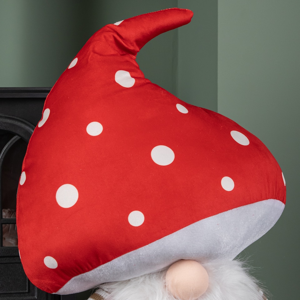 image 1 of 60cm Red Soft Festive Funghi Trumpet Christmas Mushroom Gonk Decoration