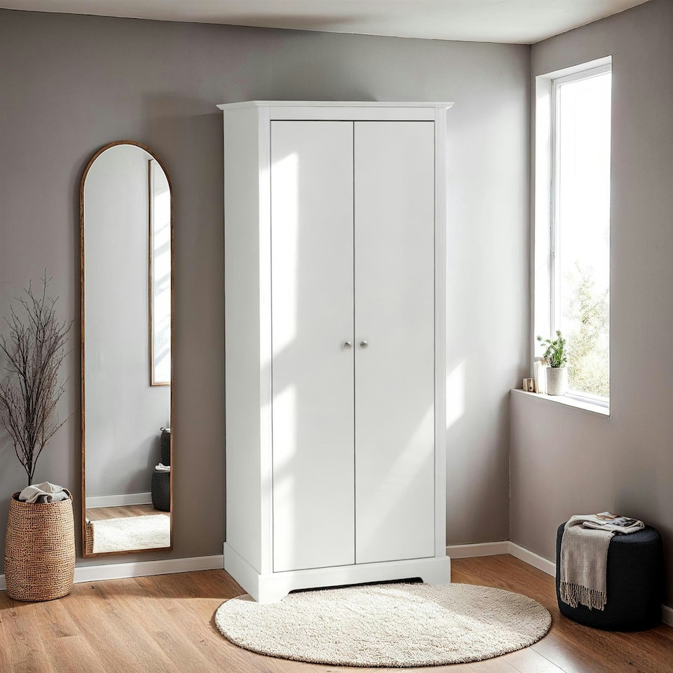 image 1 of Stratford 2 Door Wardrobe - L54 x W80 x H188 cm - White | White
