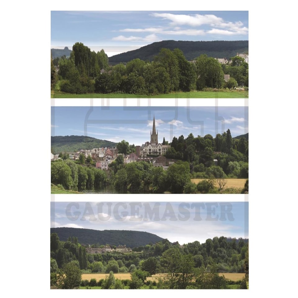 image 1 of Gaugemaster Scenics Pretty British Town Small Photo Backscene (1372x152mm)
