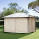 image 2 of Outsunny 4 Pack Replacement Gazebo Curtains Privacy Panel for Most 3 x 4m Gazebo Canopy Pavillion Outdoor Shelter Sidewalls Accessories Beige | White