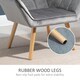 image 4 of HOMCOM Luxe Velvet-Feel Accent Chair w/ Wide Arms Slanted Back Wood Legs Grey