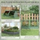 image 3 of Outsunny Raised Garden Bed Planter Box with Greenhouse, Green and Dark Grey