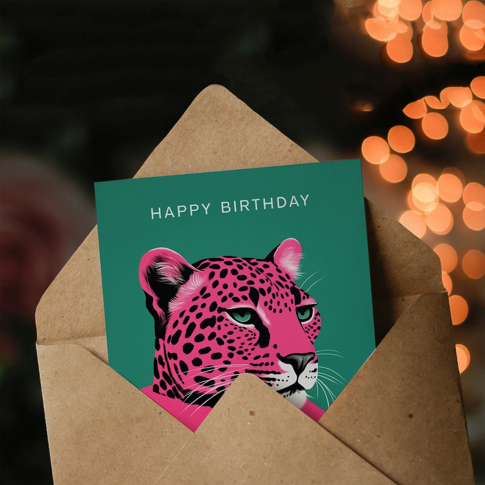 image 1 of Pink Fashion Leopard Her Birthday Card