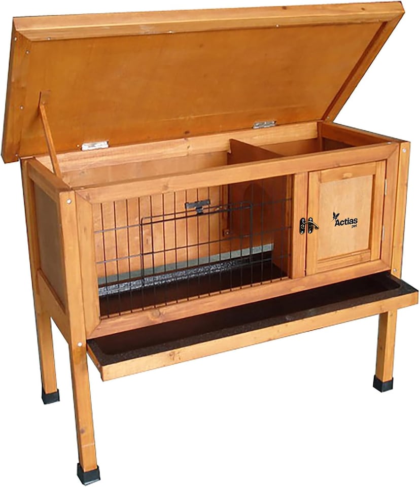 image 1 of Actiaspet 3ft Wooden Rabbit Guinea Pig Hutch (Wood, Single Tier - 3ft)