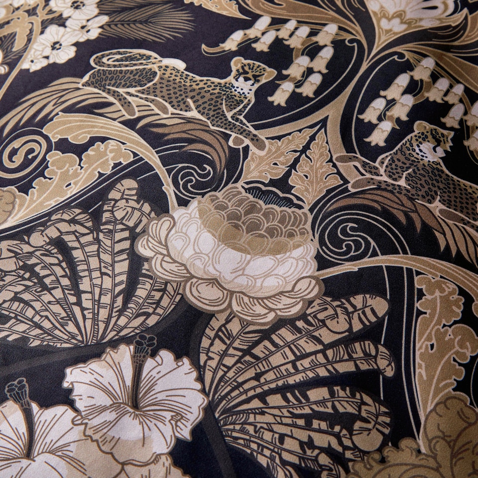 image 1 of Laurence Llewelyn-Bowen Suburban Jungle Duvet Cover Set Black/Gold