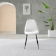 image 4 of Furniturebox 2x Corona Black Leg White Faux Leather Dining Chair