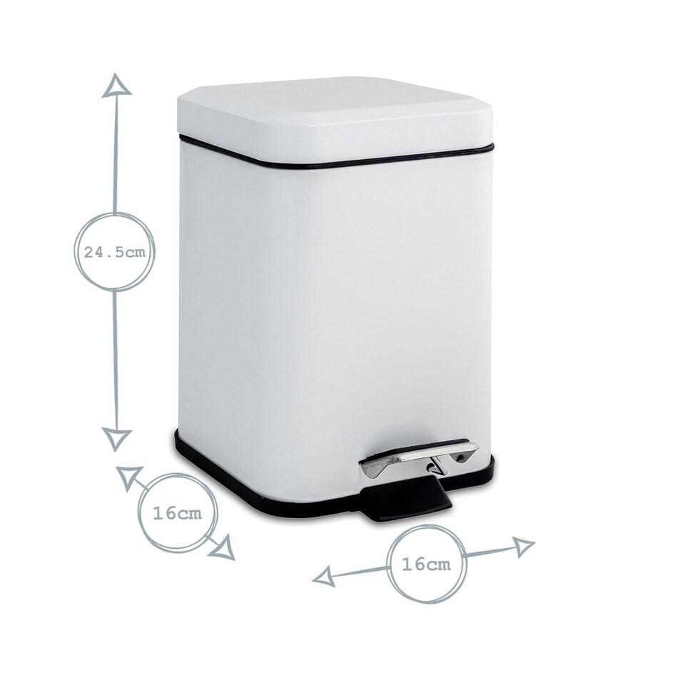 image 1 of Harbour Housewares Mismatched Toilet Brush & Bin Set - White | White | White