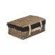 image 2 of 35cm Antique White Wash Split Willow Wicker Picnic Basket with Lining Black | Black | One Size