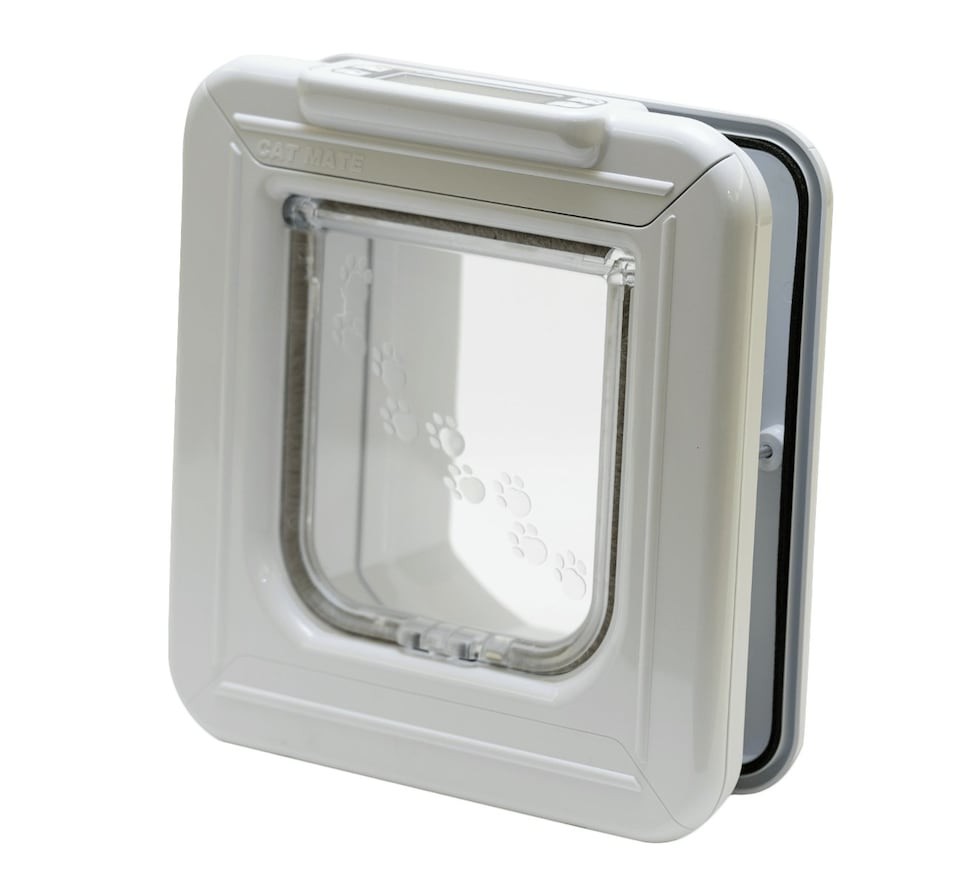 image 1 of Cat Mate Elite Microchip Cat Flap with Timer Control – White (355W)