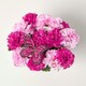 image 5 of Homescapes Set of 2 Yellow & Pink Carnation Artificial Flowers with Butterfly Decoration in Grave Vases