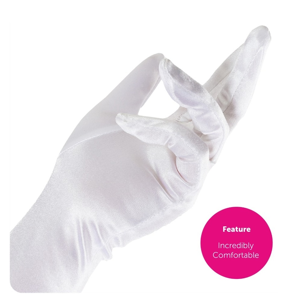 image 1 of Long White Gloves - Satin | White | 12