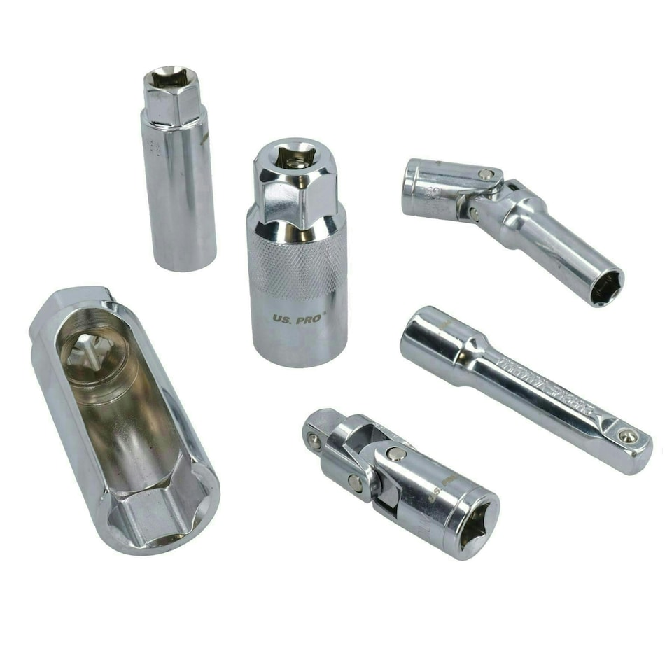 image 1 of Metric 3/8in Drive Glow Plug + Accessory Set Sensor Sockets Spark Plugs 11pc