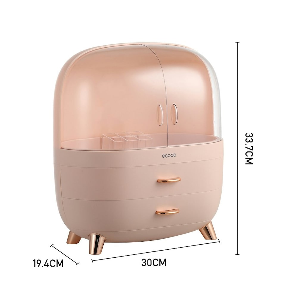 image 1 of Living and Home Dustproof and Waterproof Makeup Organizer - Rose Pink - S size