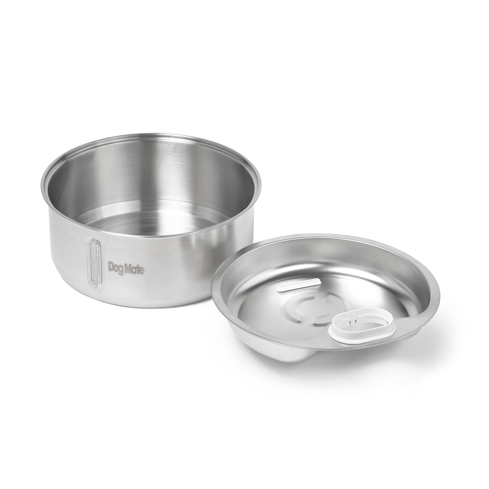 image 1 of Dog Mate 8 Litre Stainless Steel Cordless Pet Water Fountain | Silver