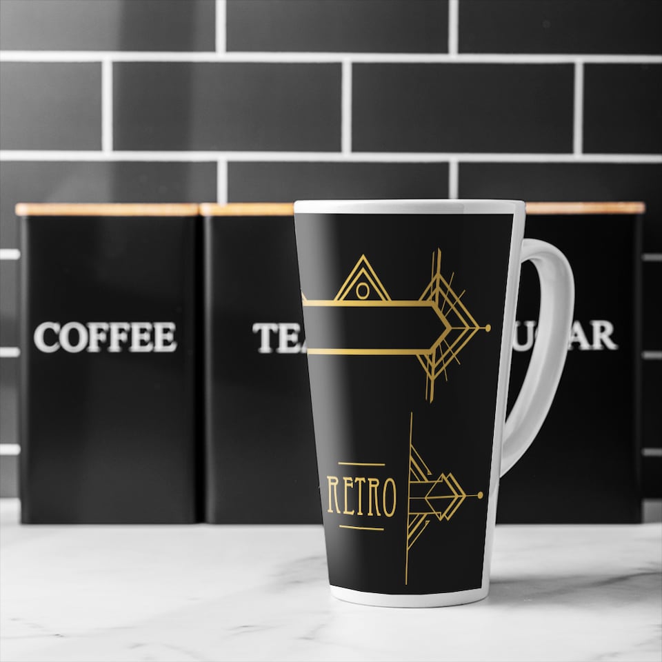 image 1 of Art Deco Retro Latte Mug