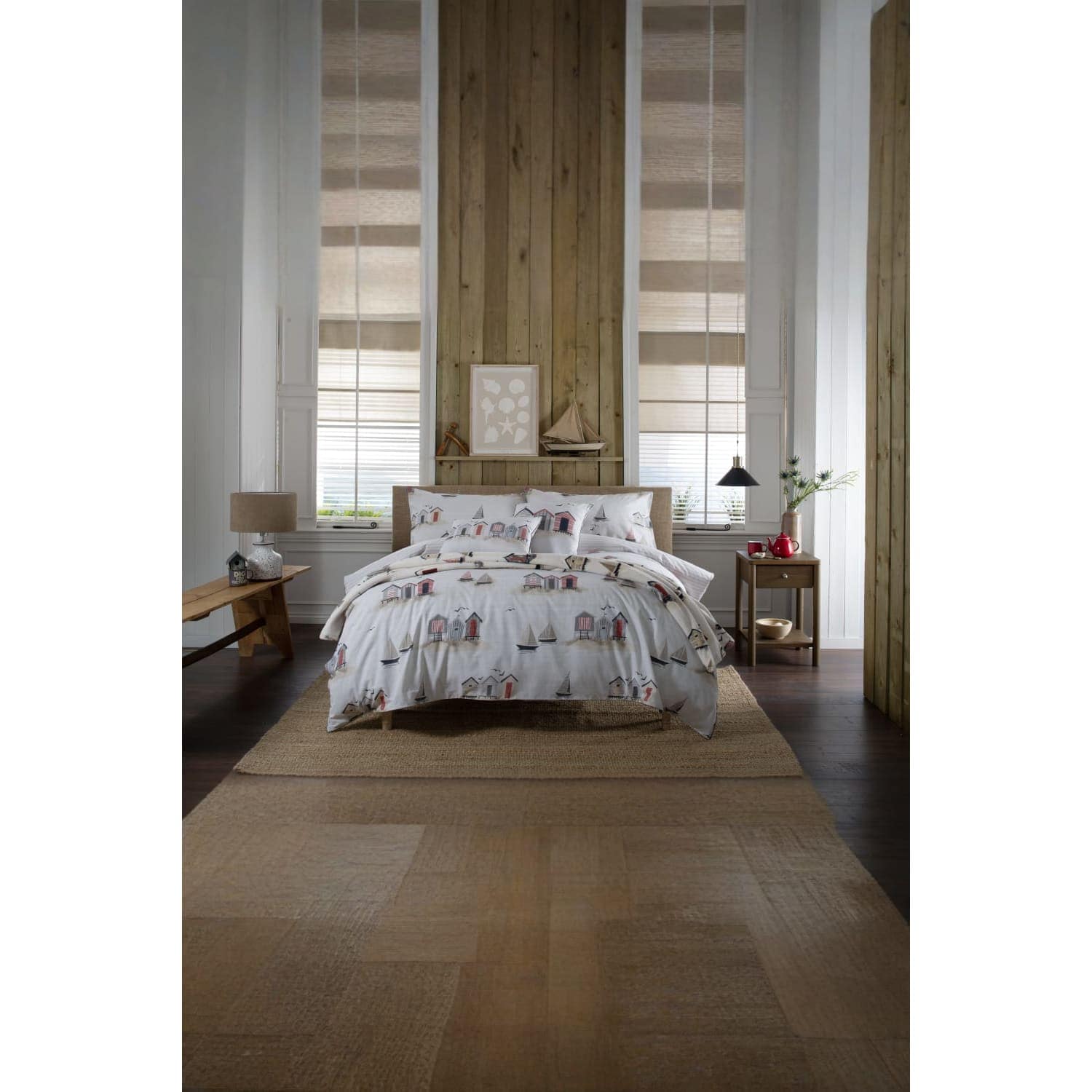 Premium 100% Cotton Coastal Duvet Cover Bedding Set Sheringham