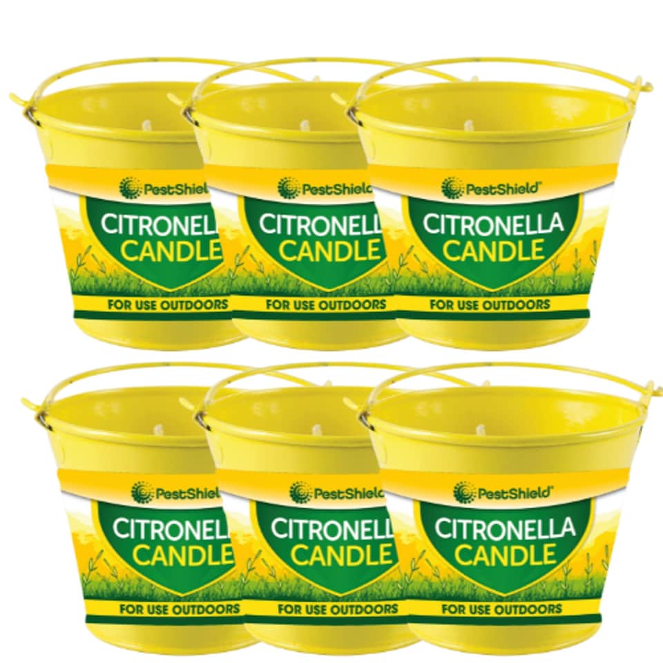 image 1 of Citronella Metal Bucket Candle 8cm | Yellow | 12 - Yellow | One Size | 12