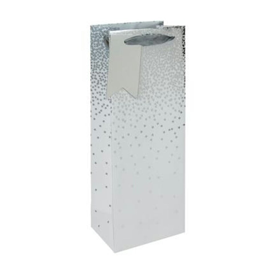 image 1 of White Ombre Christmas Bottle Gift Bag