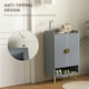 image 10 of HOMCOM Shoe Cabinet with Beadboard Doors for 15 Pairs of Shoes, Light Grey Blue