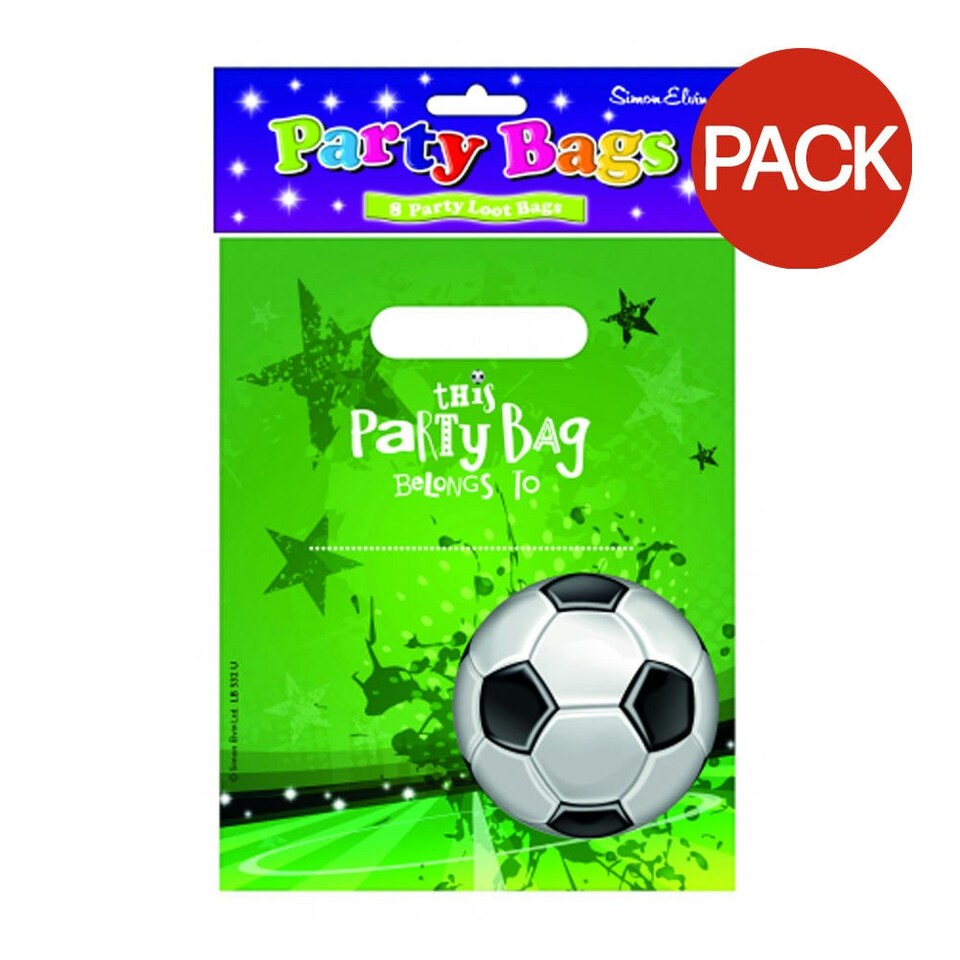 image 1 of Simon Elvin Football Party Bags (Pack of 8) - Green - One Size