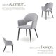 image 3 of Dining Chair Sasha- padded armchair in velvet look, continuous backrest - Set of 6 Grey | Light Grey