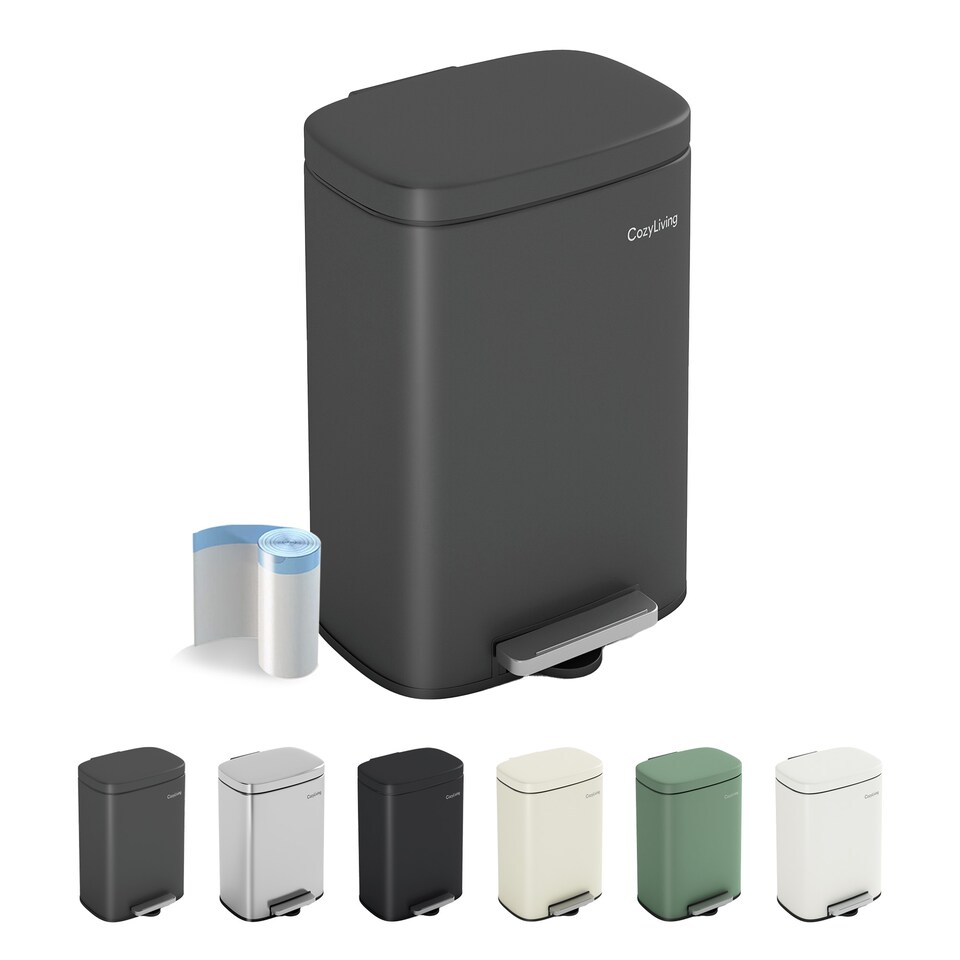 image 1 of CozyLiving 5L Kitchen Pedal Bin Bathroom & Office Compact Rubbish/Waste Bin