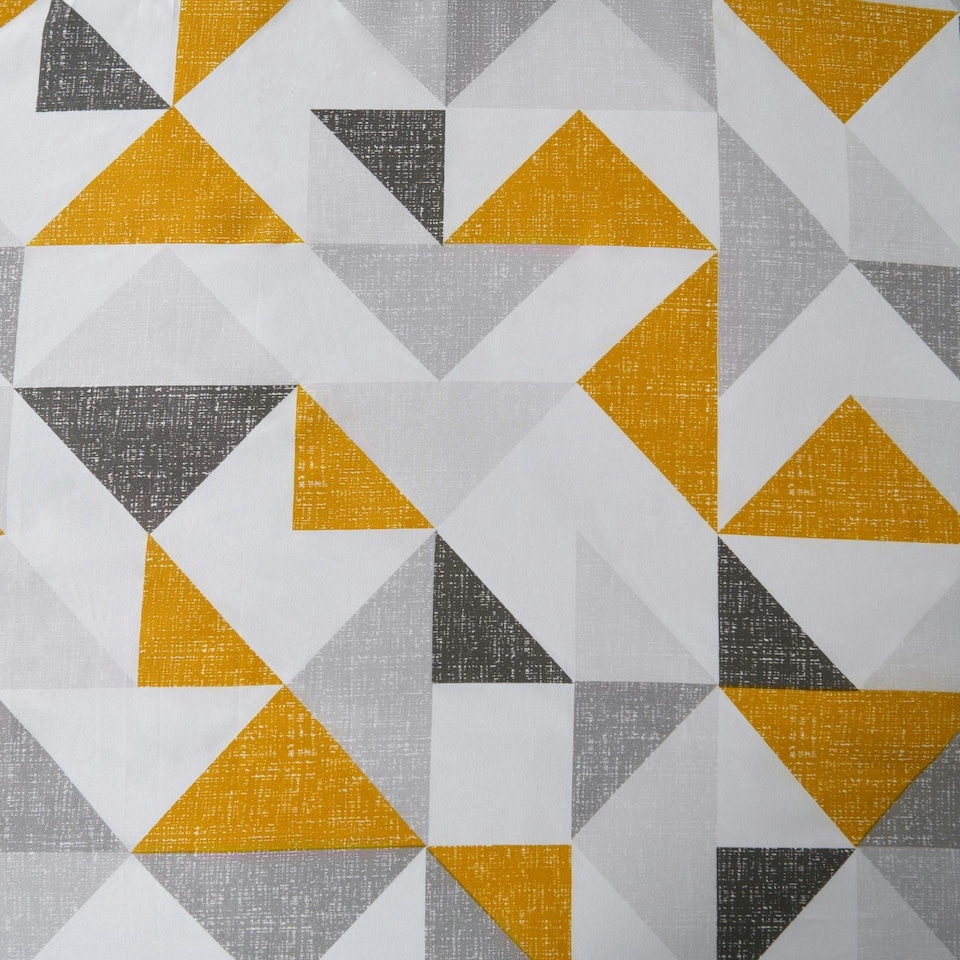 image 1 of OHS Abstract Shapes Reversible Print Soft Duvet Cover Bedding Set, King - Ochre Yellow Yellow | Ochre Yellow | King