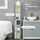 image 4 of kleankin Freestanding Bathroom Cabinet w/ Open Shelves 3 Cupboards