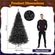 image 3 of Yaheetech 219 cm Tall Hinged Fir Holiday Decoration Artificial Christmas Tree Black
